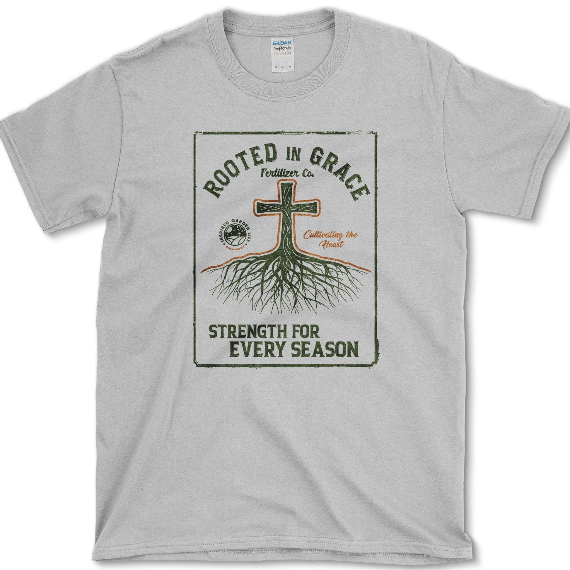 Rooted in Grace T-Shirt Essential Tees / S / Sport Grey Physical Item