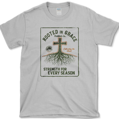 Rooted in Grace T-Shirt Essential Tees / S / Sport Grey Physical Item