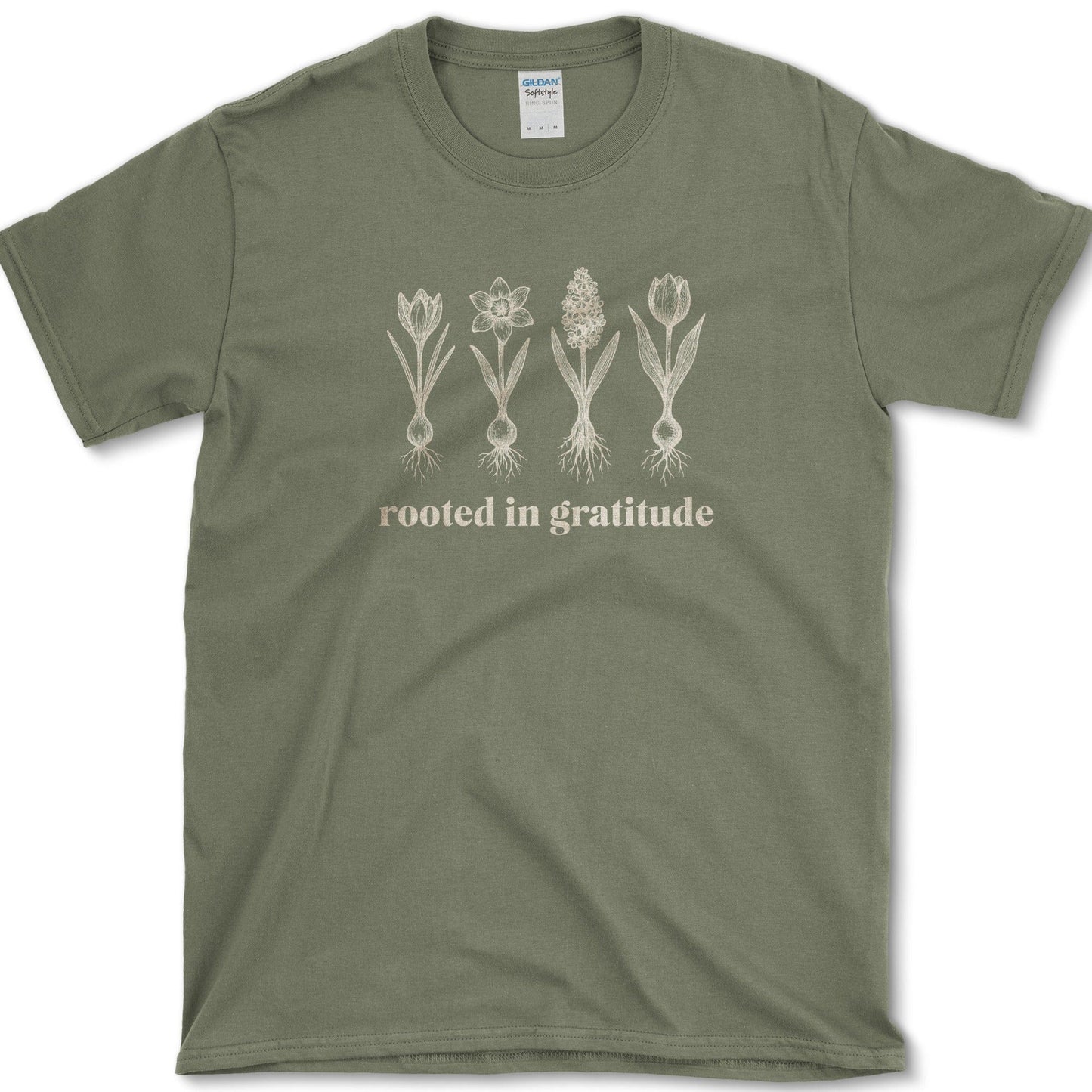 Rooted in Gratitude T-Shirt Military Green / M Physical Item