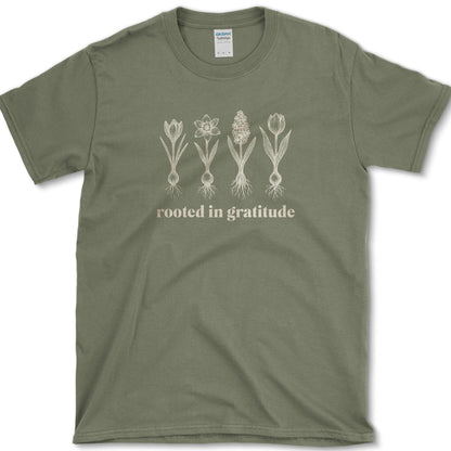 Rooted in Gratitude T-Shirt Military Green / M Physical Item
