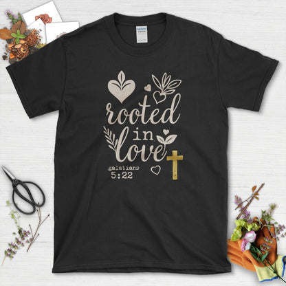 Rooted in Love T-Shirt Essential Tees / S / Black Physical Item