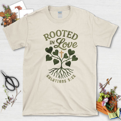 Rooted in Love T-Shirt Essential Tees / S / Natural Physical Item