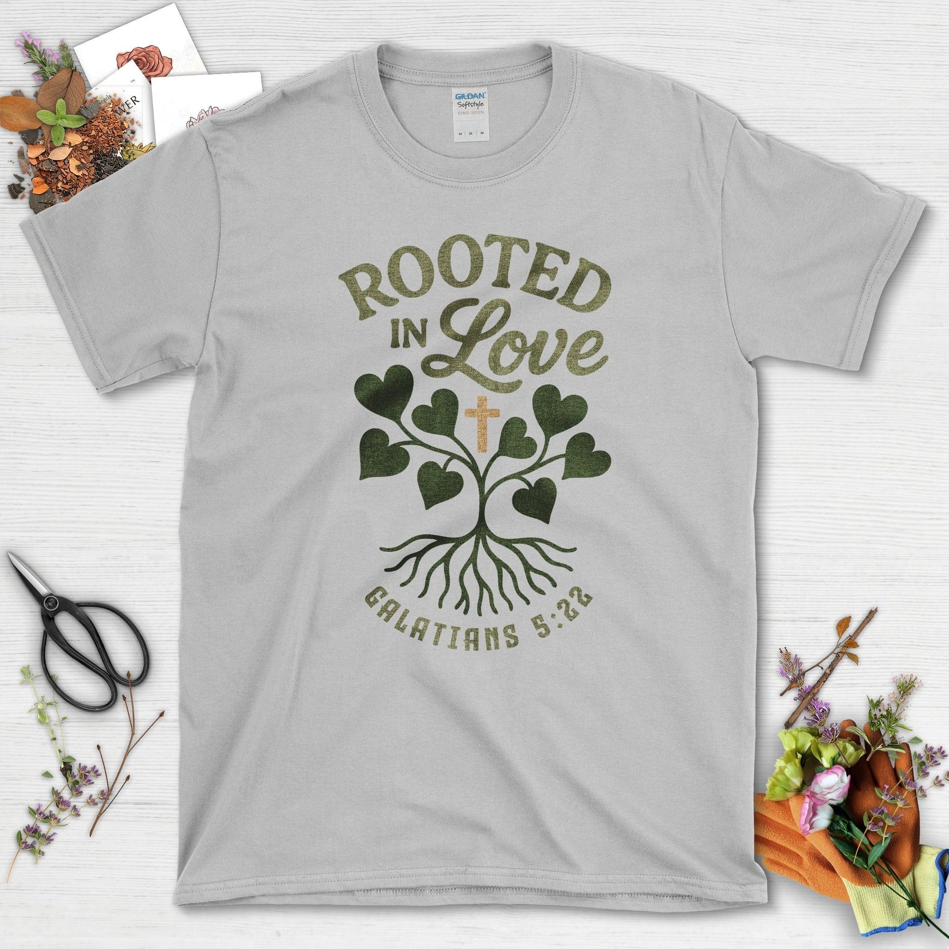 Rooted in Love T-Shirt Essential Tees / S / Sport Grey Physical Item