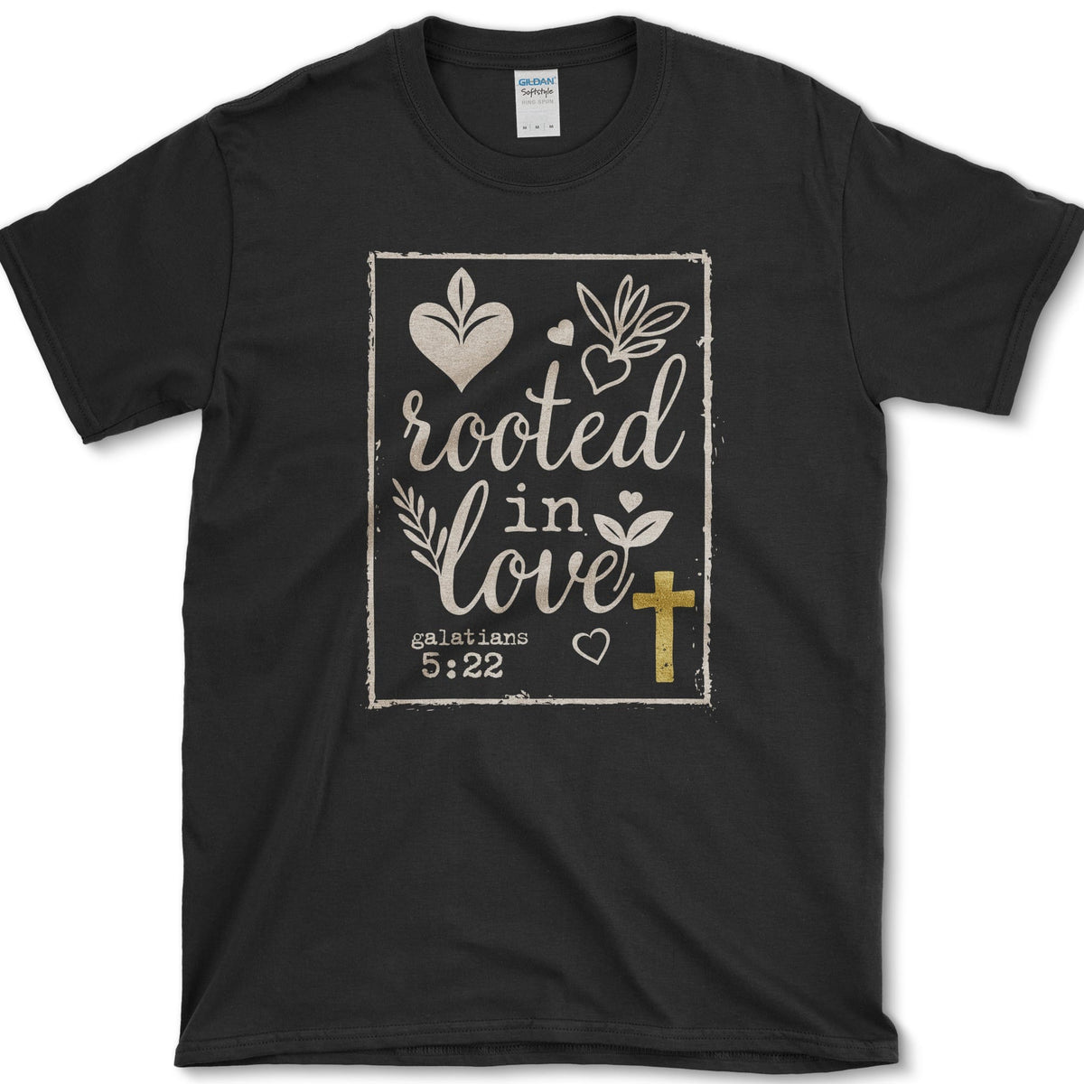 Rooted In Love T-Shirt S / Black Essential Tees