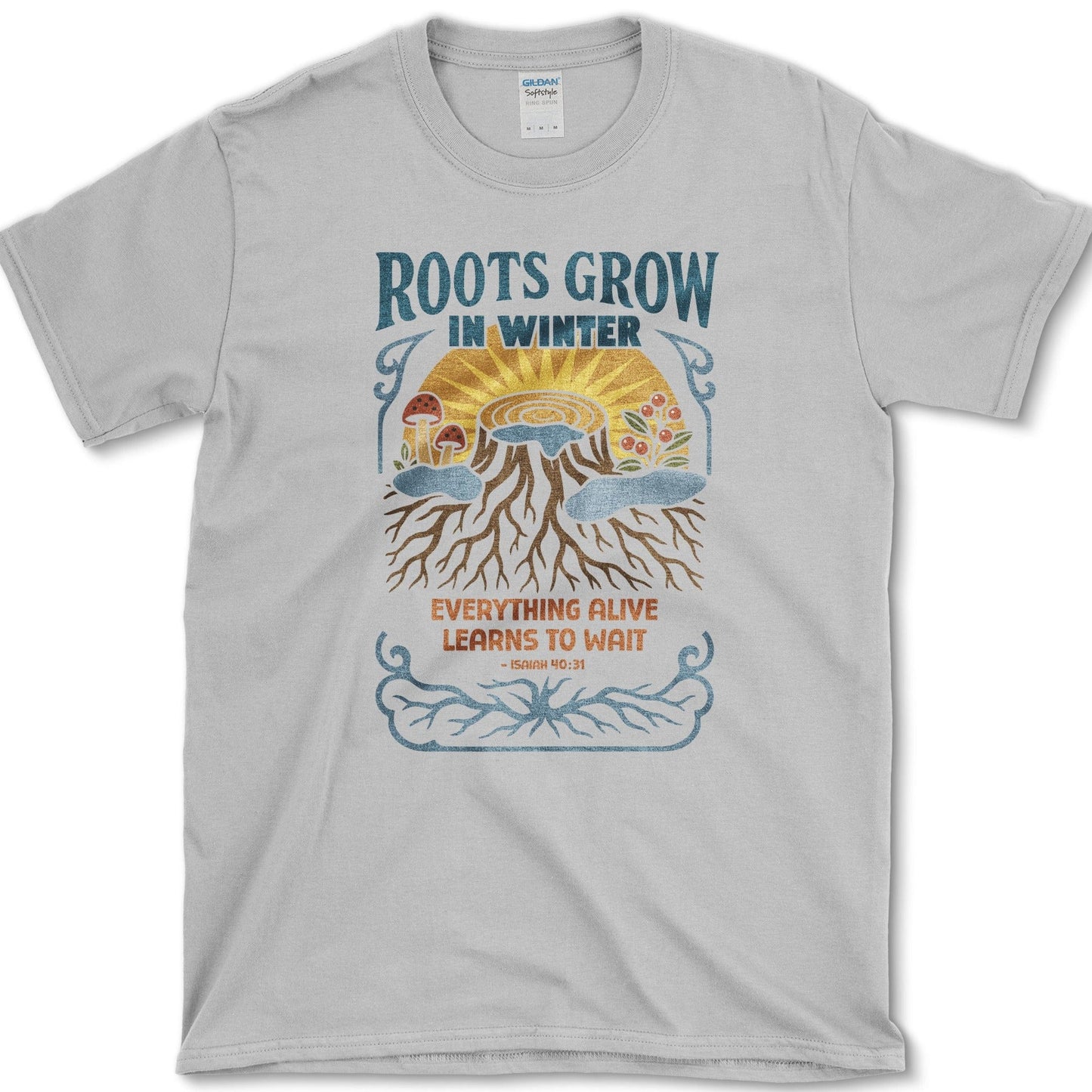 Roots Grow in Winter T-Shirt Essential Tees / S / Sport Grey Physical Item
