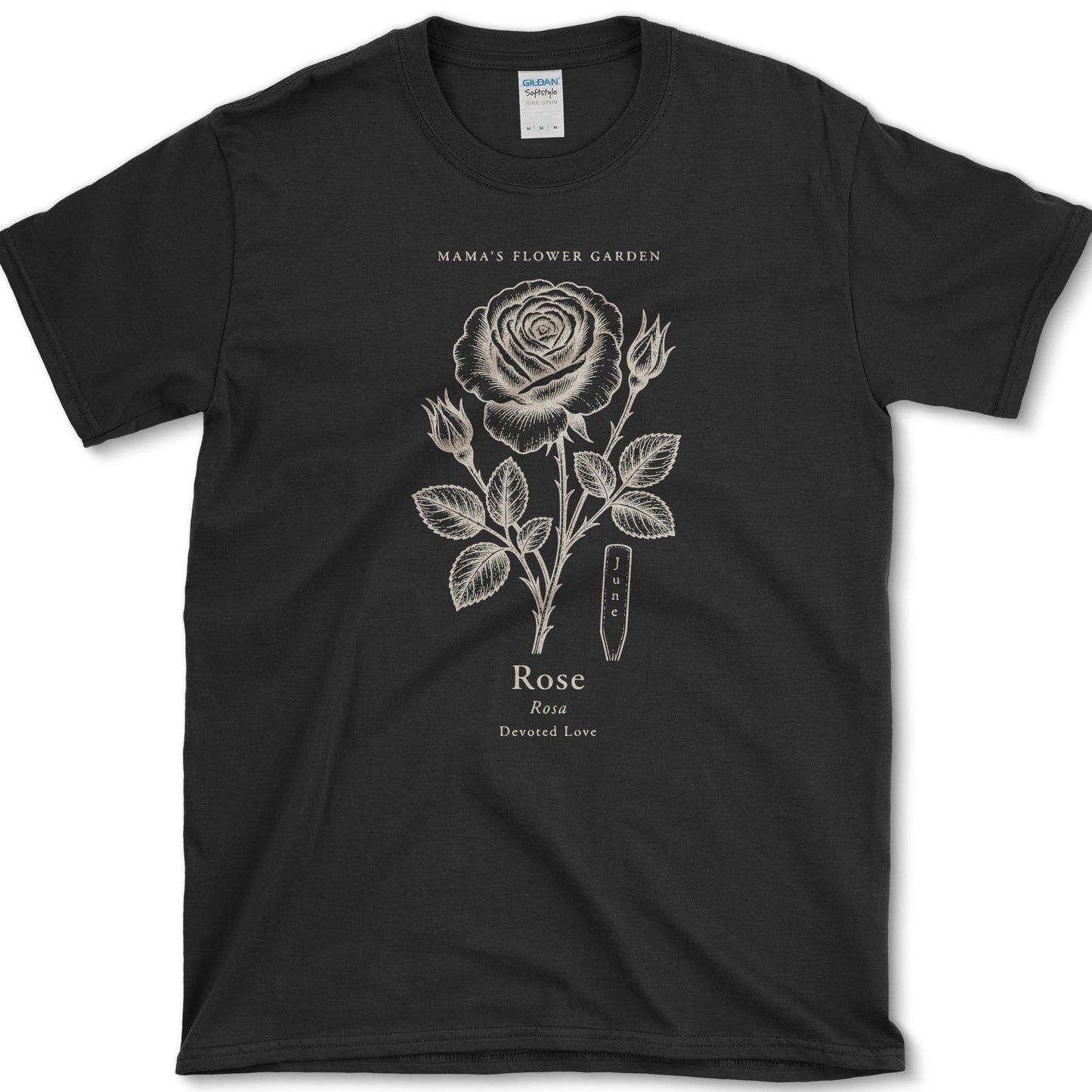 Rose T-Shirt S / Black Essential Tees