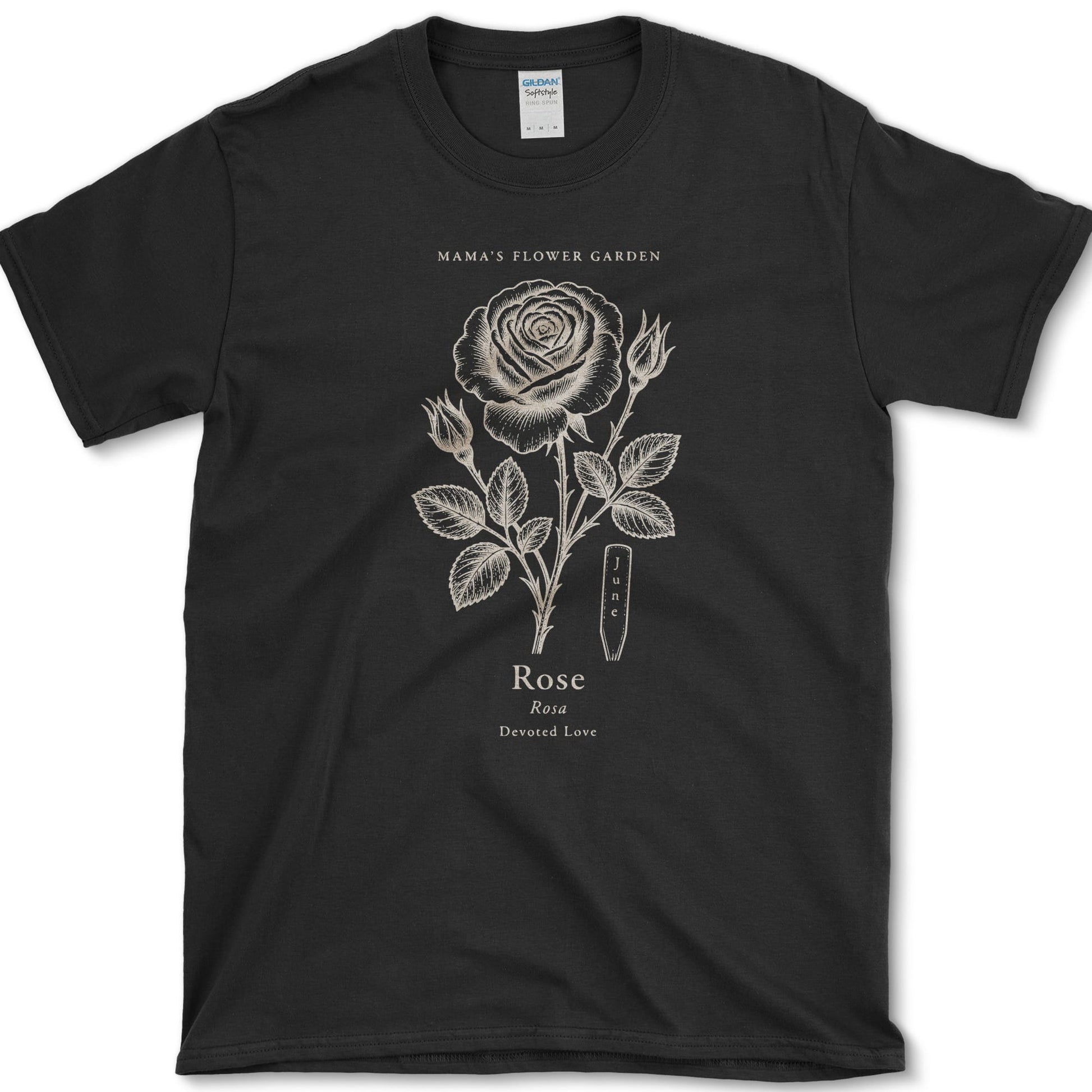 Rose T-Shirt S / Black Essential Tees