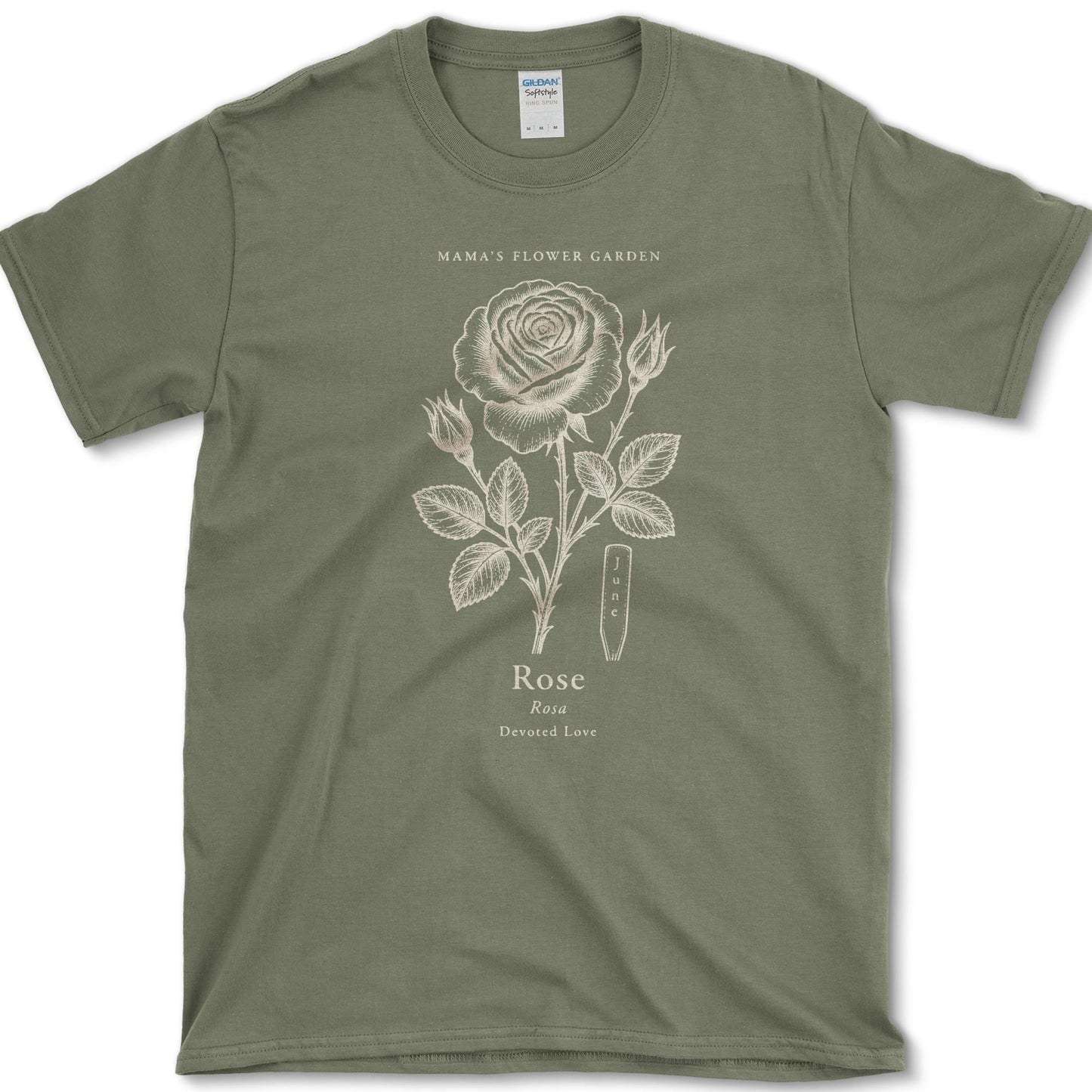 Rose T-Shirt S / Military Green Essential Tees