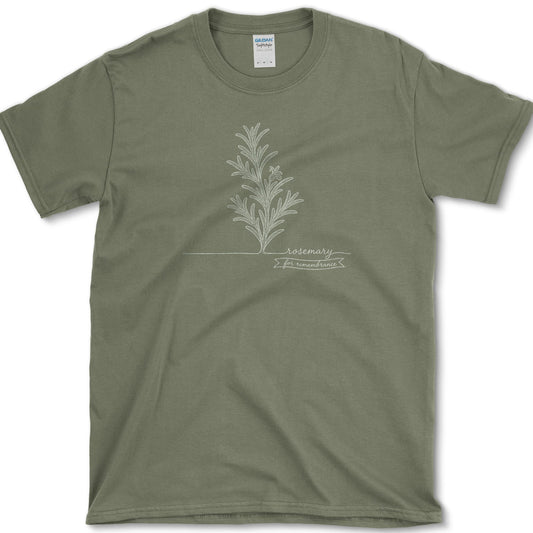 Rosemary Remembrance T-Shirt S / Military Green Essential Tees
