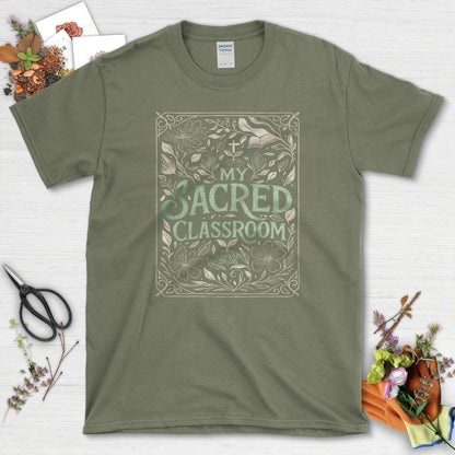 Sacred Classroom T-Shirt Essential Tees / S / Military Green Physical Item