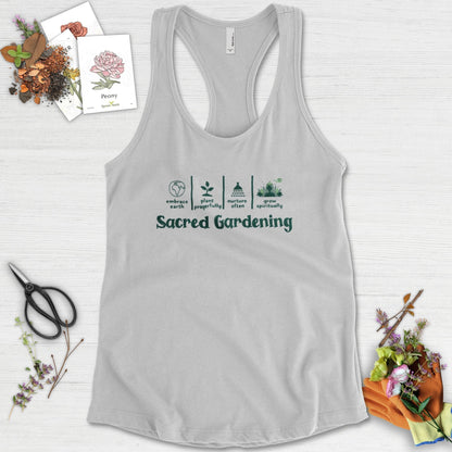 Sacred Gardening Plant Water Grow Racerback Racerback / XS / Heather Grey Physical Item