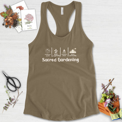 Sacred Gardening Plant Water Grow Racerback Racerback / XS / Military Green Physical Item