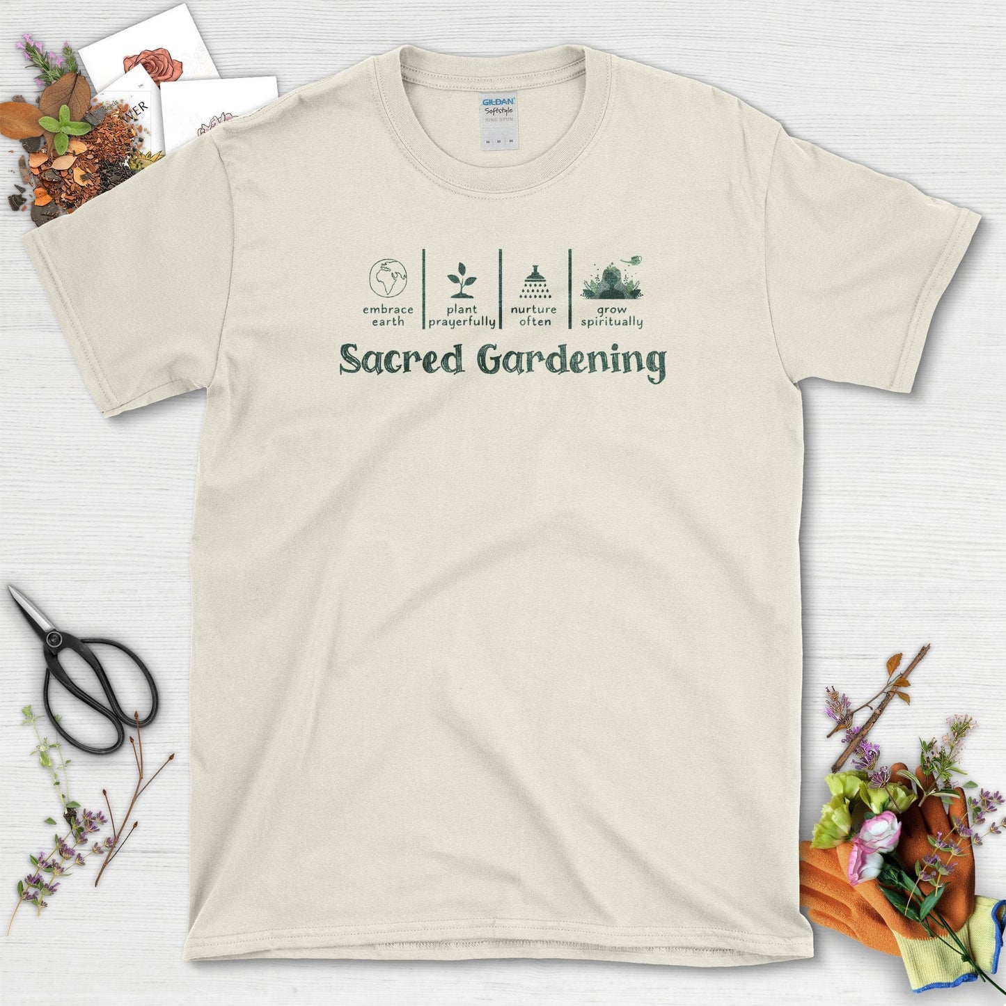 Sacred Gardening Plant Water Grow T-Shirt Natural / S T-Shirt