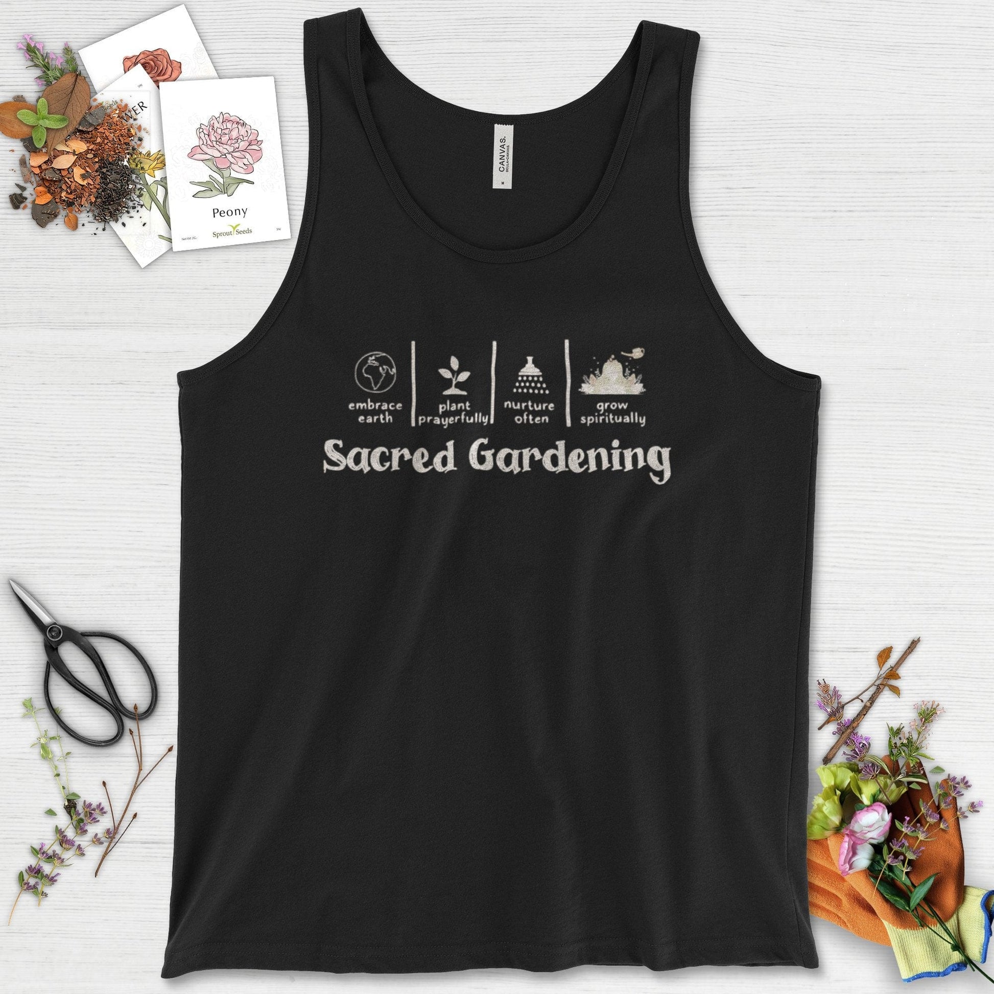 plant seeds grow gardens shirt Sacred Gardening Plant Water Grow Tank Top Dark Grey Heather / M