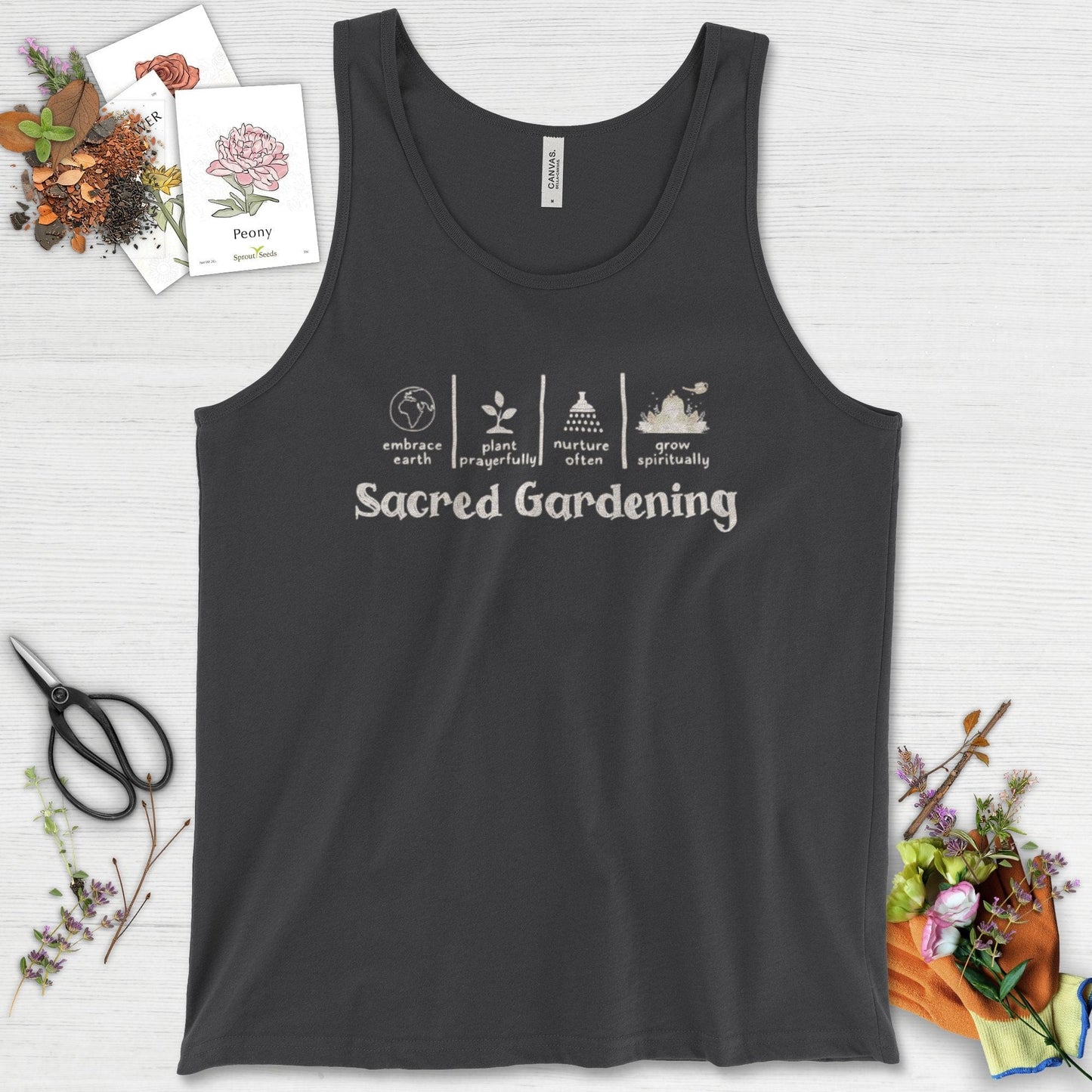 Sacred Gardening Plant Water Grow Tank Top Dark Grey / XS Physical Item