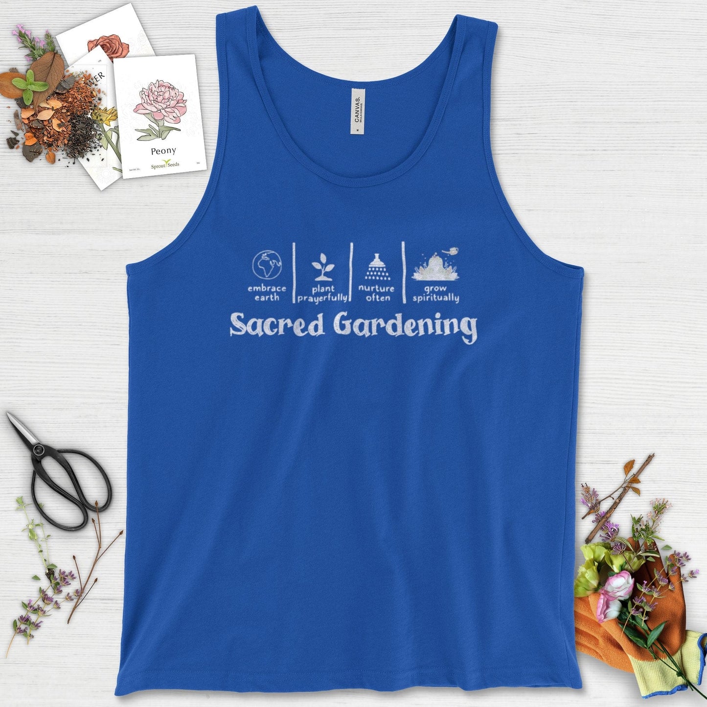 Sacred Gardening Plant Water Grow Tank Top True Royal / XS Physical Item