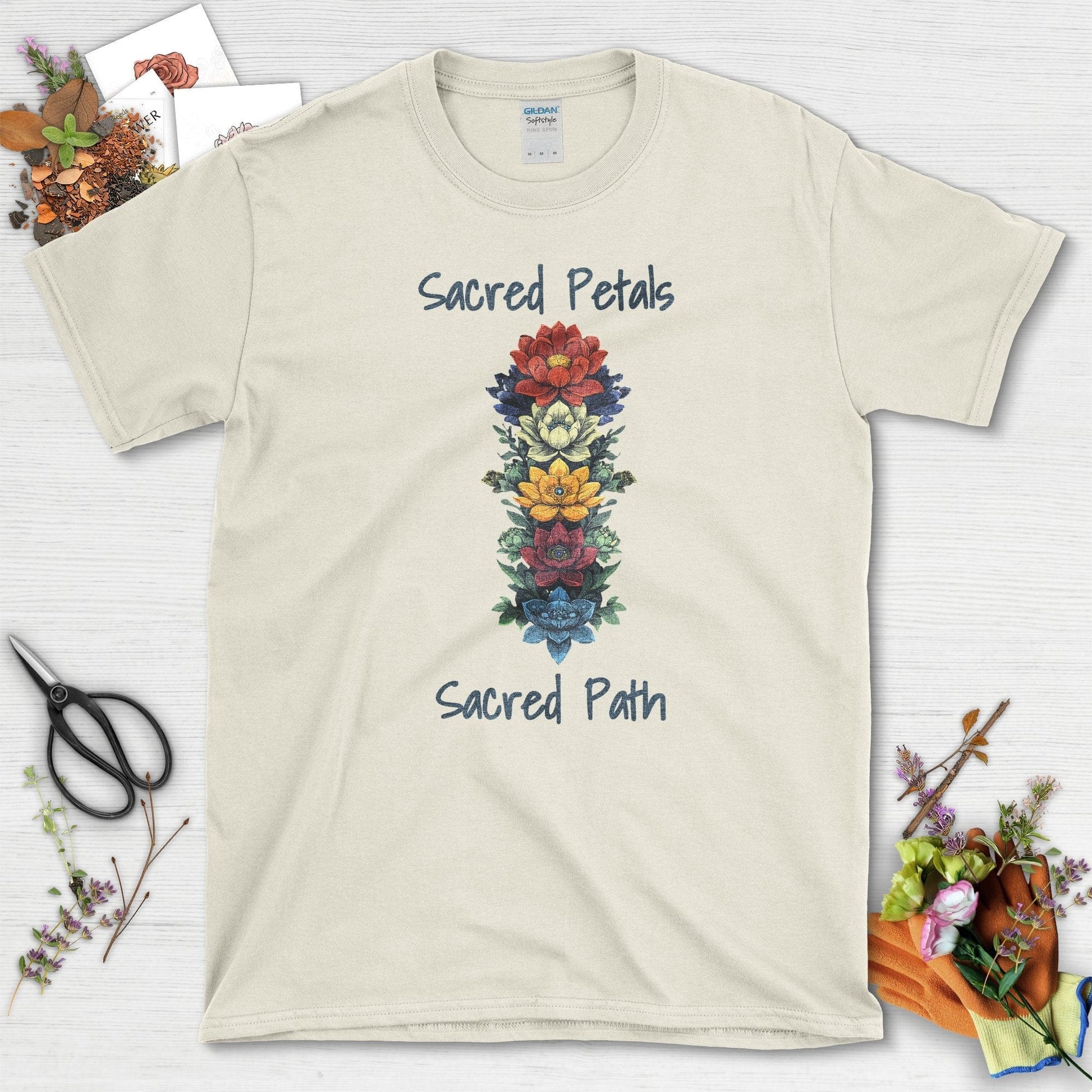 Sacred Petals Sacred Path T-Shirt Natural / S T-Shirt