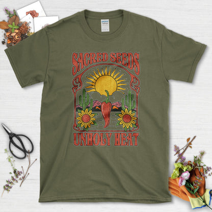 Sacred Seeds Unholy Heat T-Shirt Military Green / M Physical Item