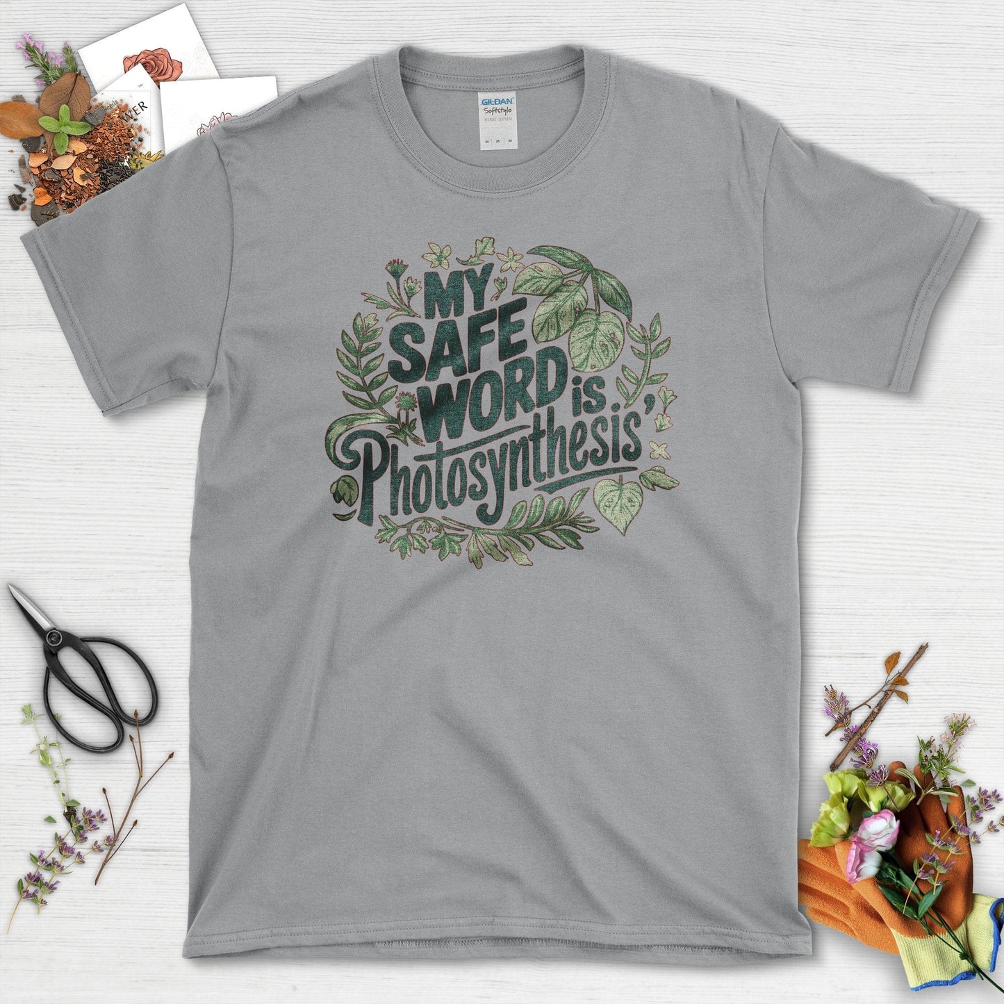 Safe Word is Photosynthesis T-Shirt T-Shirts / S / Sport Grey Physical Item