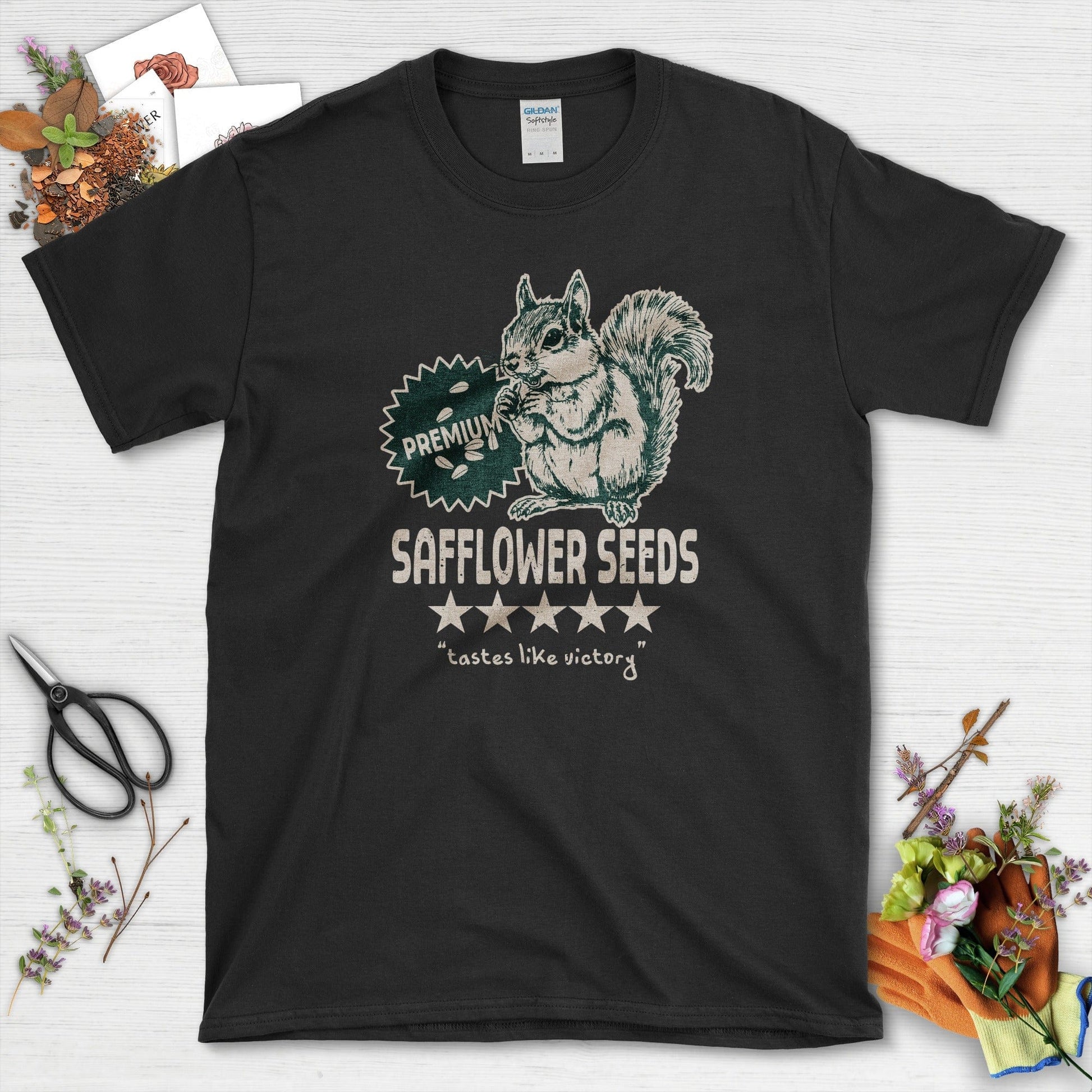 Safflower Seeds Squirrel T-Shirt Black / S T-Shirt