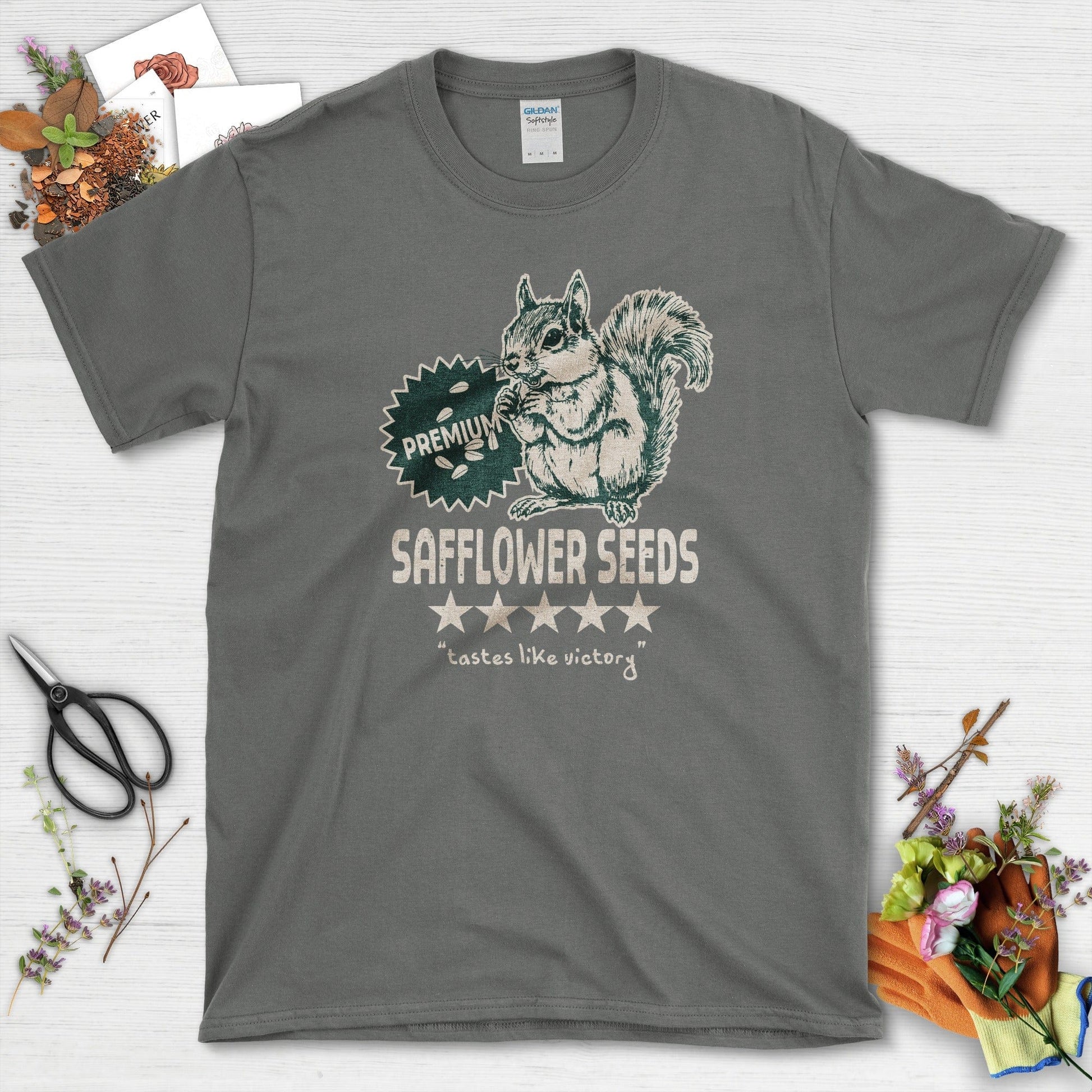 Safflower Seeds Squirrel T-Shirt Charcoal / S T-Shirt