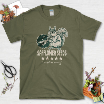 Safflower Seeds Squirrel T-Shirt Military Green / S T-Shirt