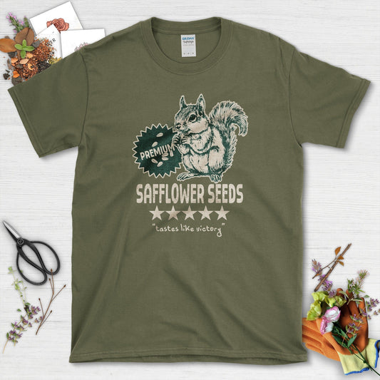 Safflower Seeds Squirrel T-Shirt Military Green / S T-Shirt