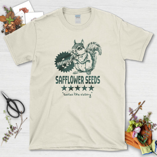 Safflower Seeds Squirrel T-Shirt Natural / S T-Shirt