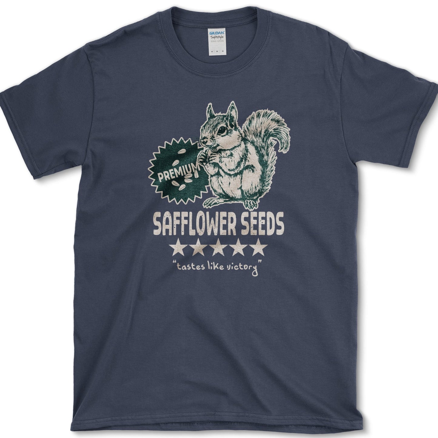 Safflower Seeds Squirrel T-Shirt Navy / S Essential Tees