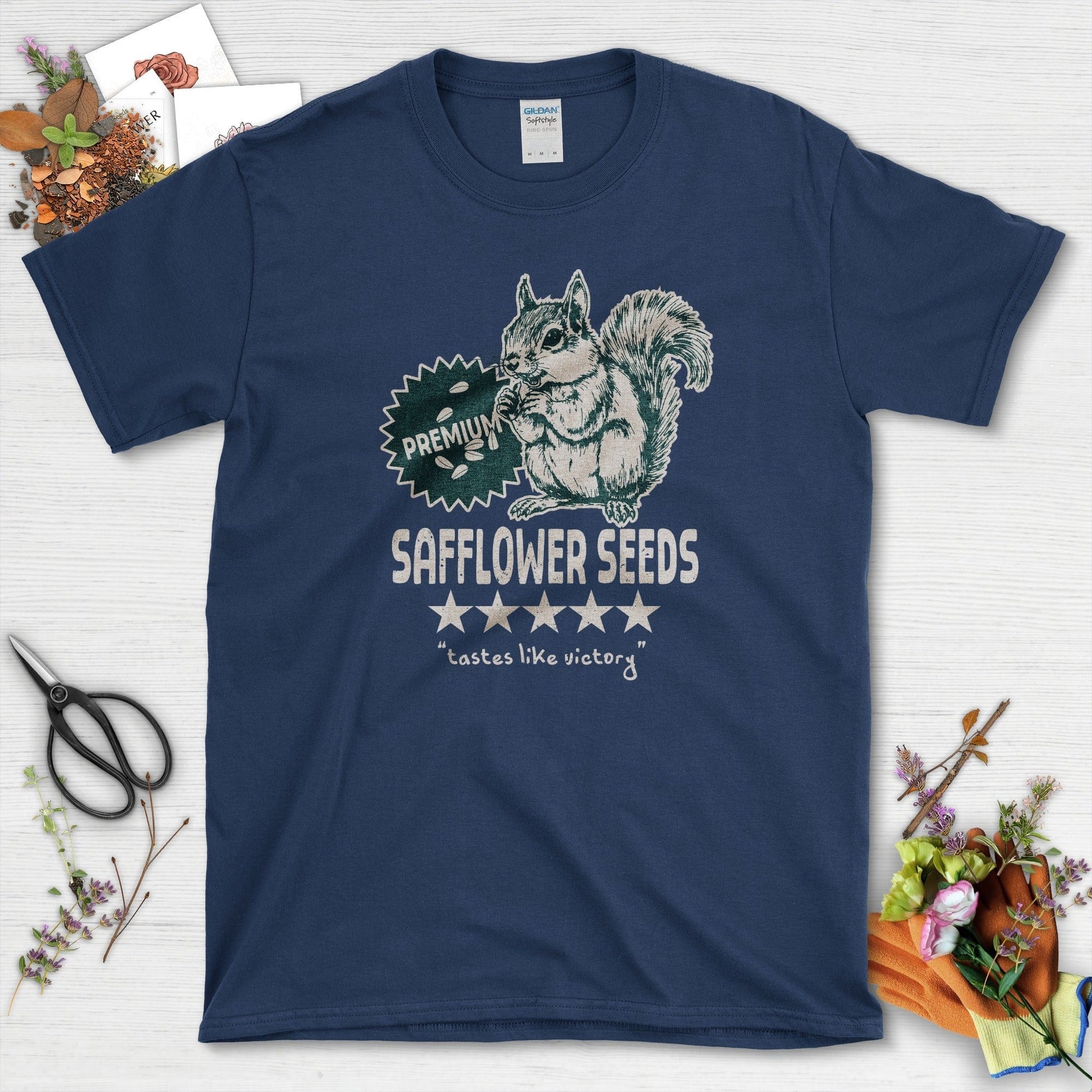 Safflower Seeds Squirrel T-Shirt Navy / S T-Shirt
