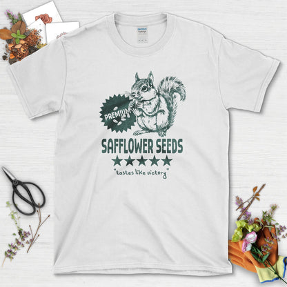 Safflower Seeds Squirrel T-Shirt White / S T-Shirt