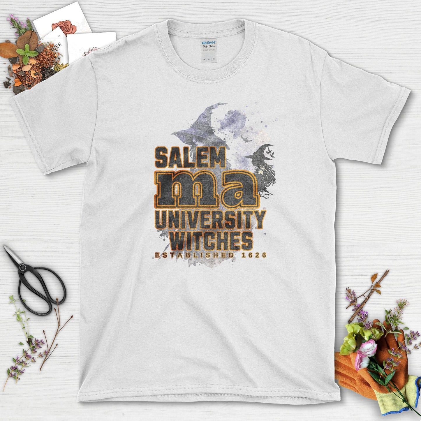 Salem University Witches T-Shirt White / S / T-Shirts Physical Item