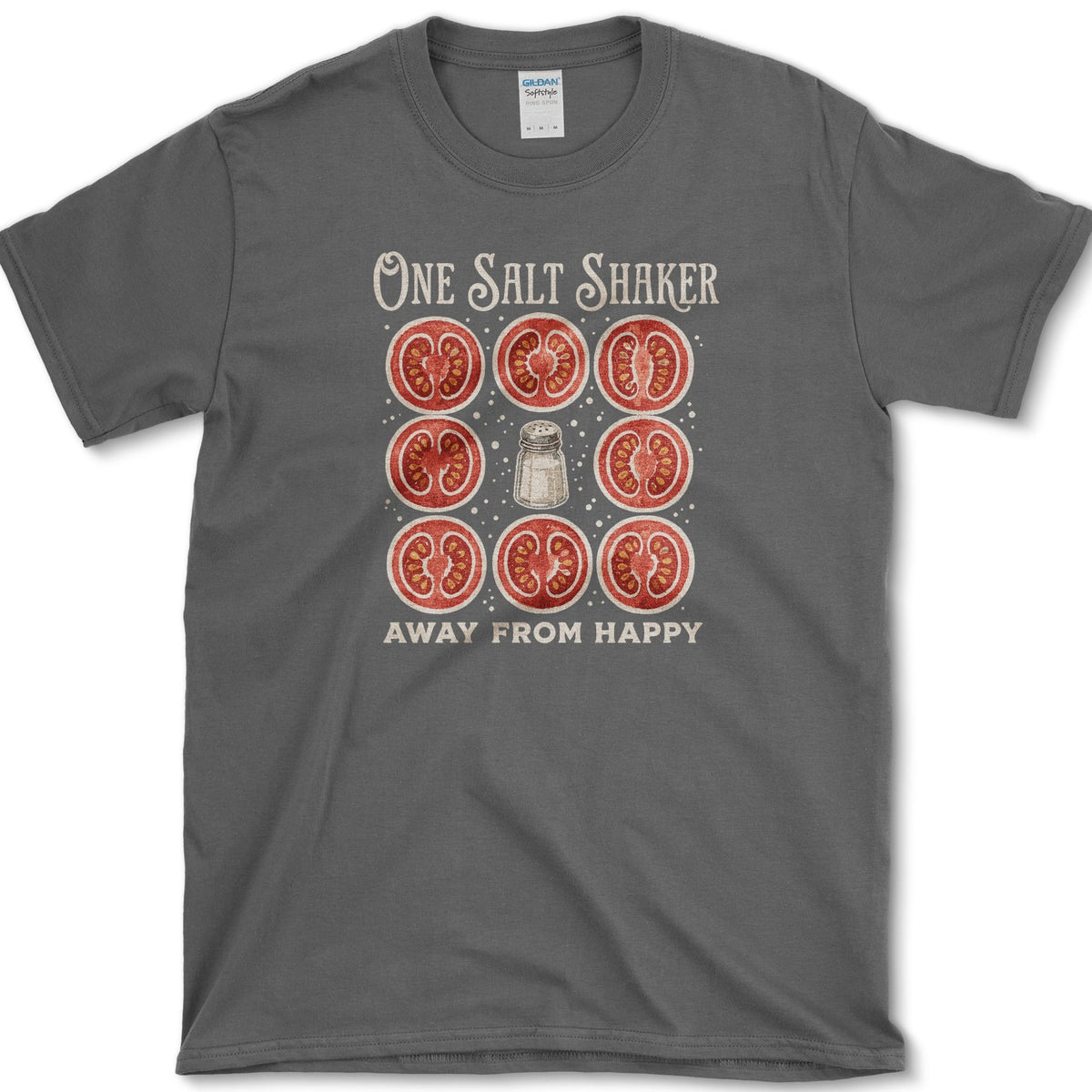 Salt Shaker Away From Happy T-Shirt S / Dark Heather Essential Tees