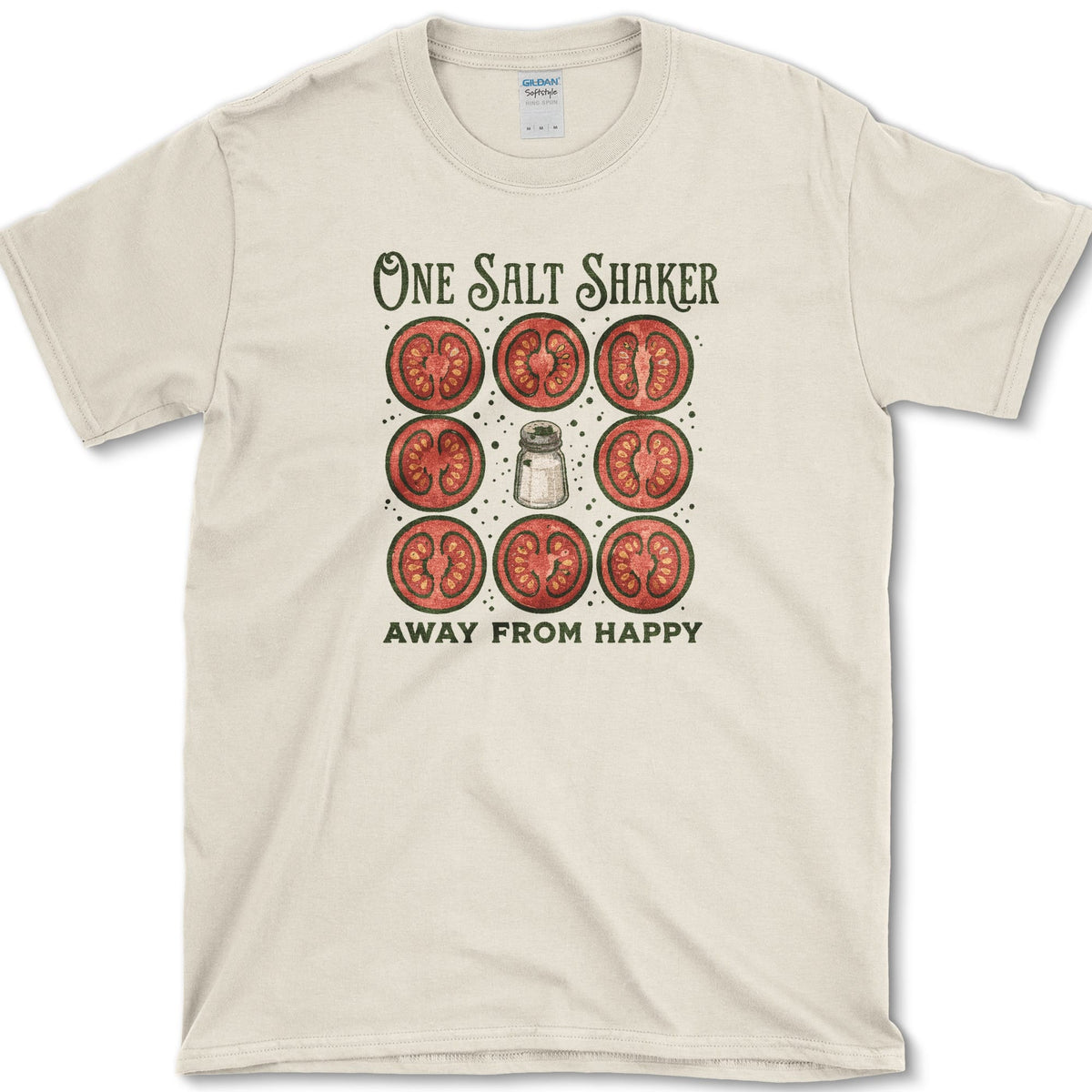 Salt Shaker Away From Happy T-Shirt S / Natural Essential Tees