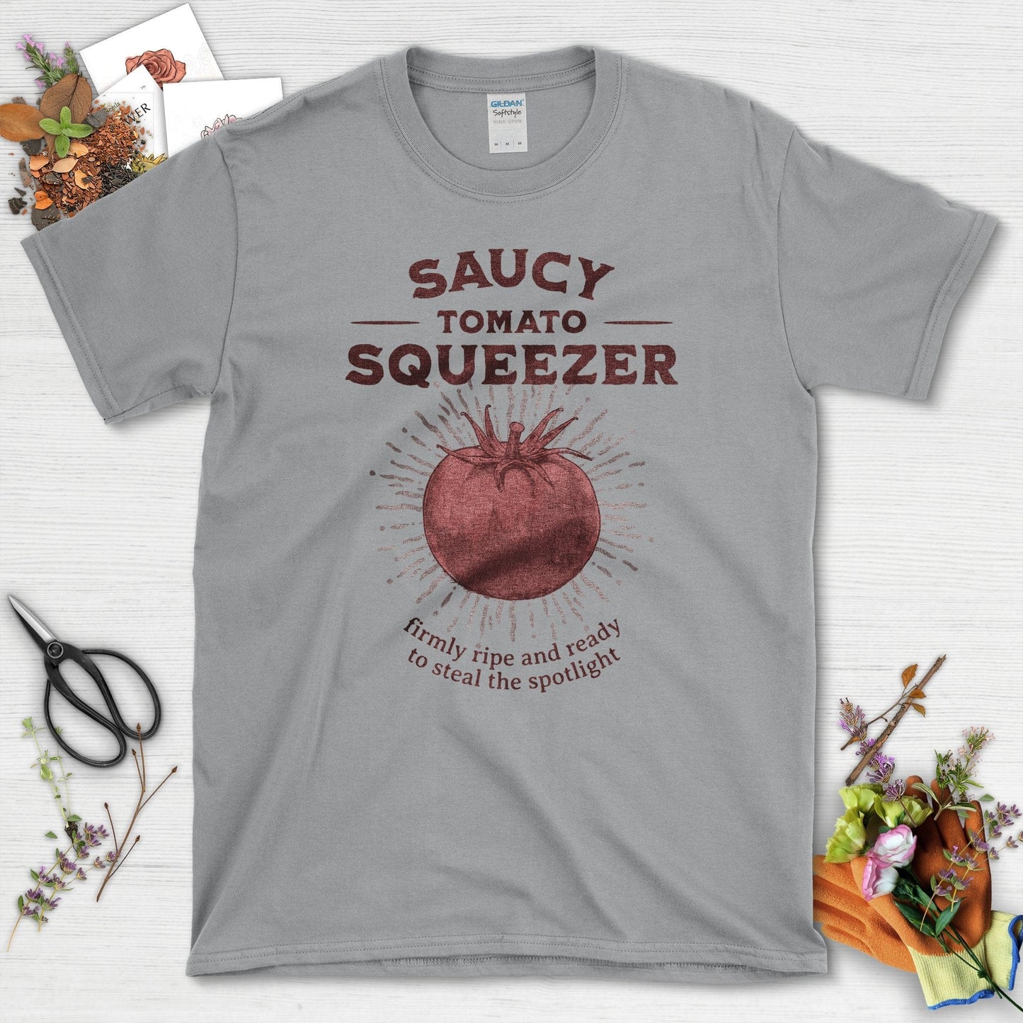 Saucy Tomato Squeezer Firmly Ripe Ready T-Shirts Sport Grey / S T-Shirt