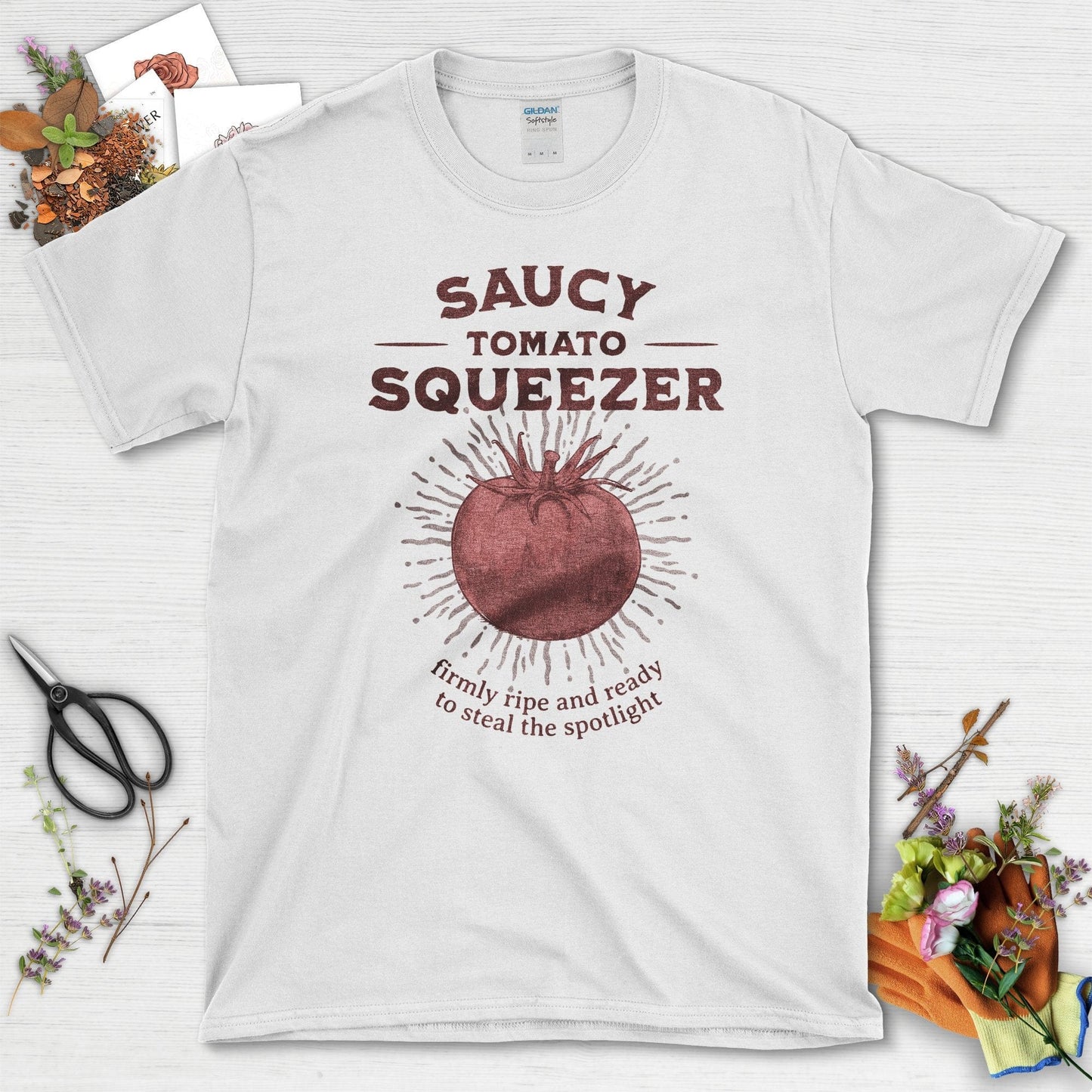 Saucy Tomato Squeezer Firmly Ripe Ready T-Shirts White / S T-Shirt