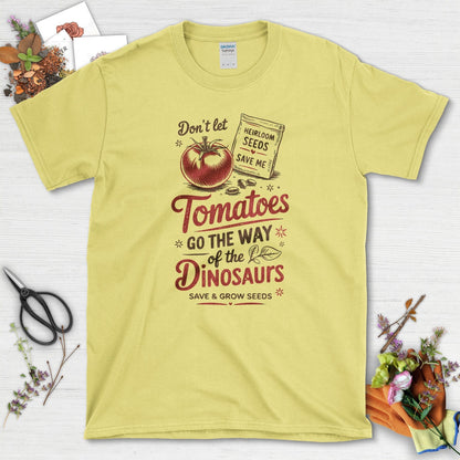 Save Tomatoes Heirloom Seeds T-Shirt Cornsilk / S Physical Item