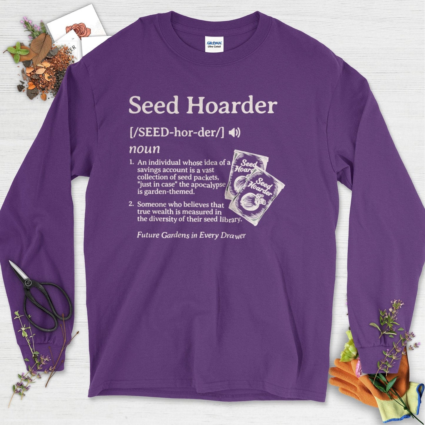 Seed Hoarder Definition Long Sleeve Purple / S T-Shirt