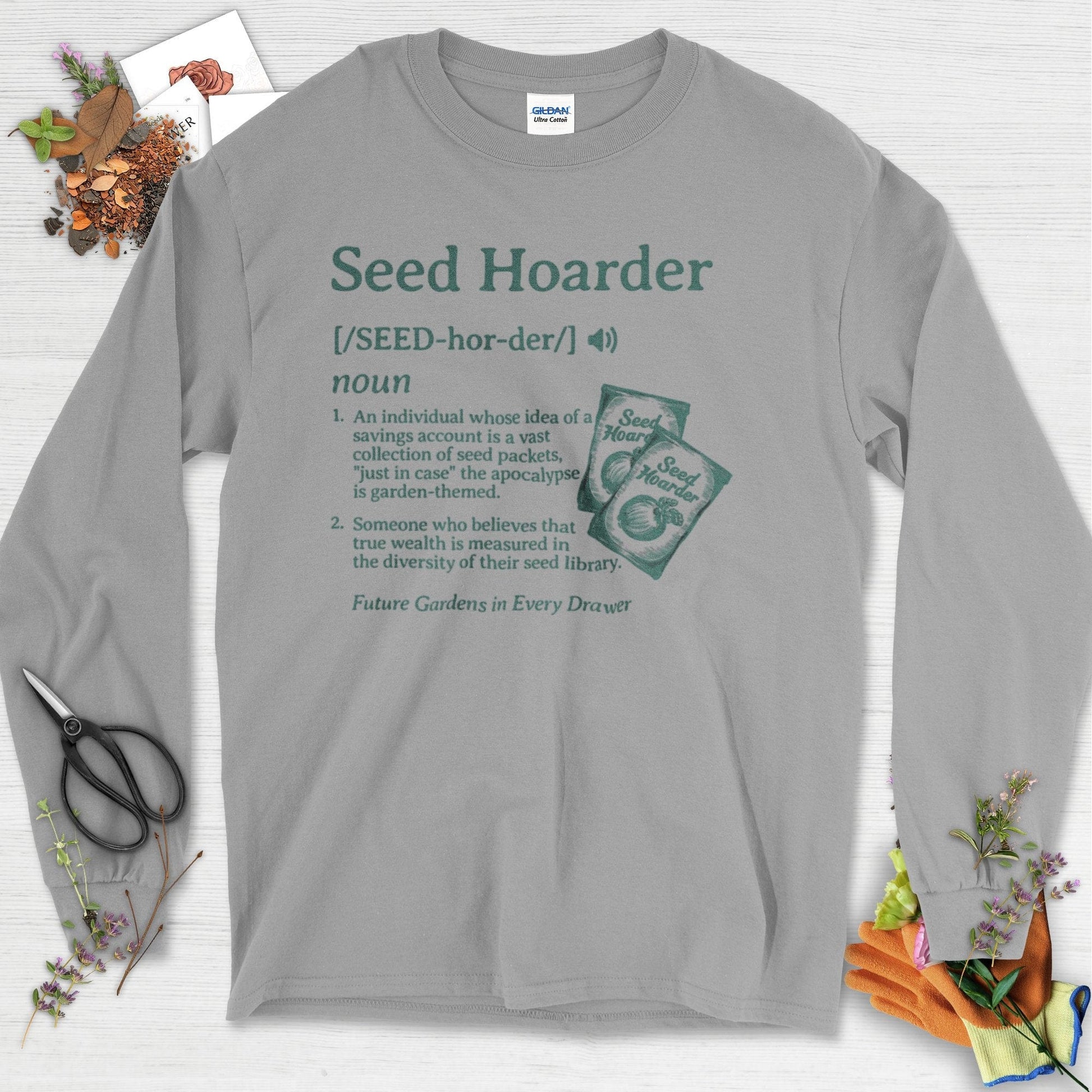 Seed Hoarder Definition Long Sleeve Sport Grey / S T-Shirt