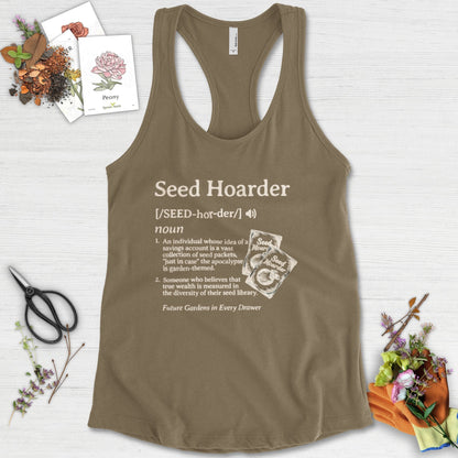 Seed Hoarder Definition Racerback Racerback / XS / Military Green Physical Item