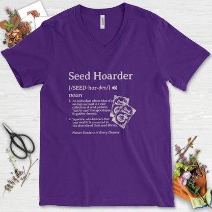 Seed Hoarder Definition V-Neck Team Purple / S Physical Item