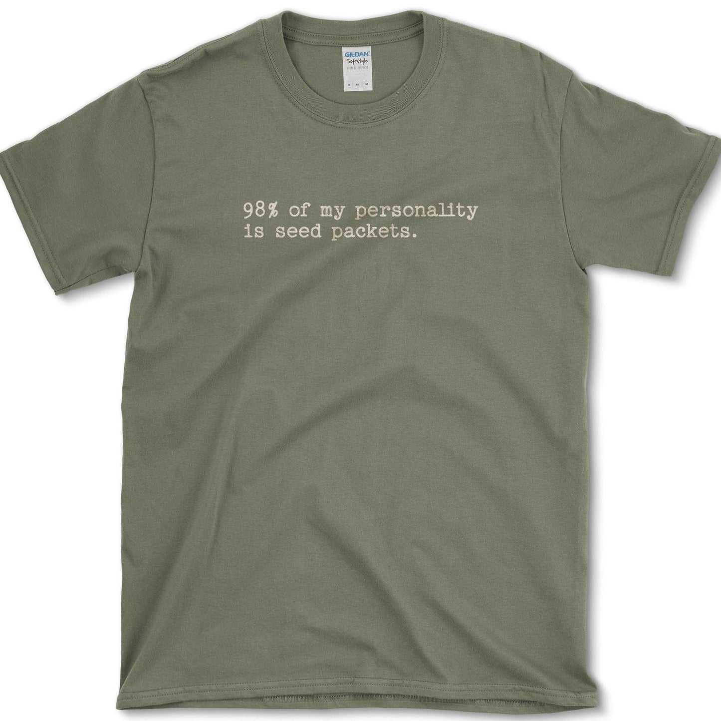 Seed Packets Personality T-Shirt Essential Tees / S / Military Green Physical Item