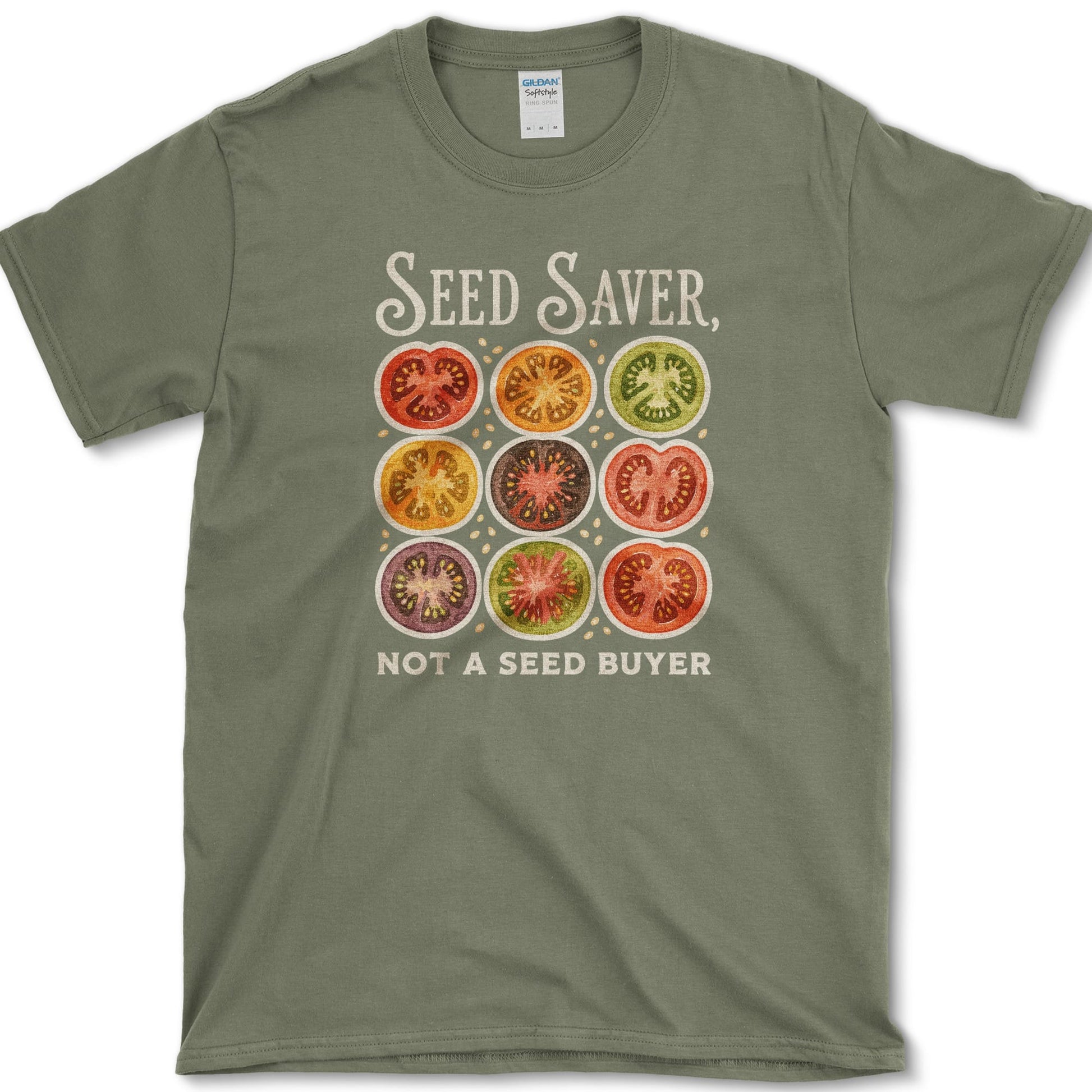 Seed Saver Not a Seed Buyer T-Shirt S / Military Green Essential Tees
