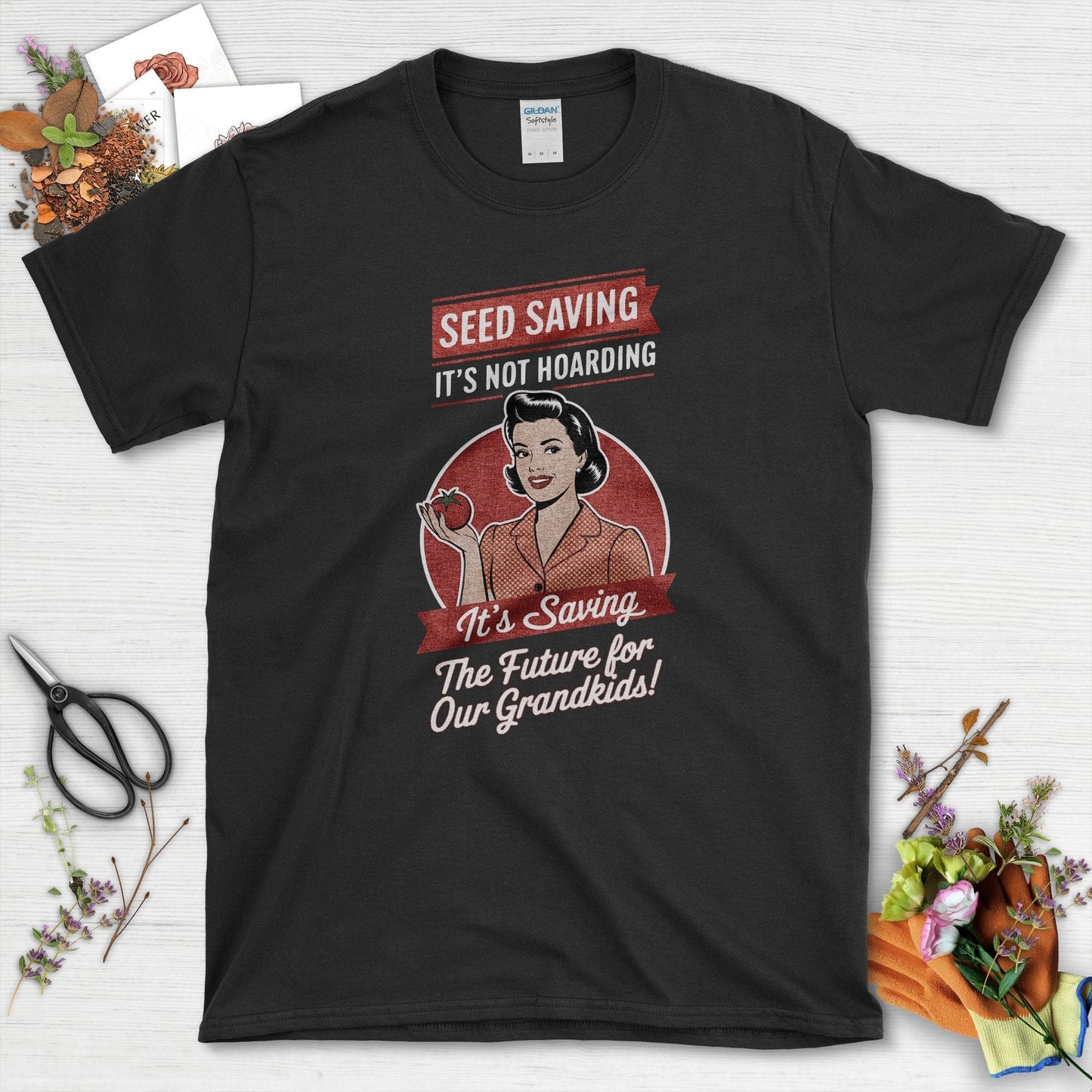 Seed Saving Future Grandkids T-Shirt Black / S Physical Item