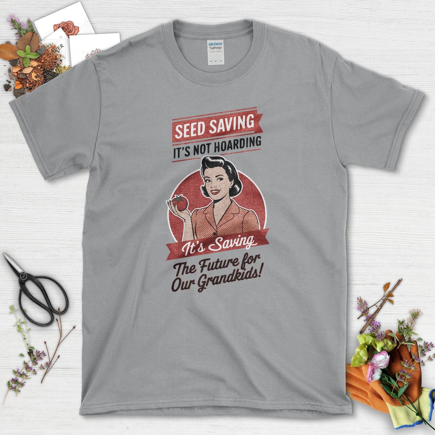 Seed Saving Future Grandkids T-Shirt Sport Grey / S Physical Item