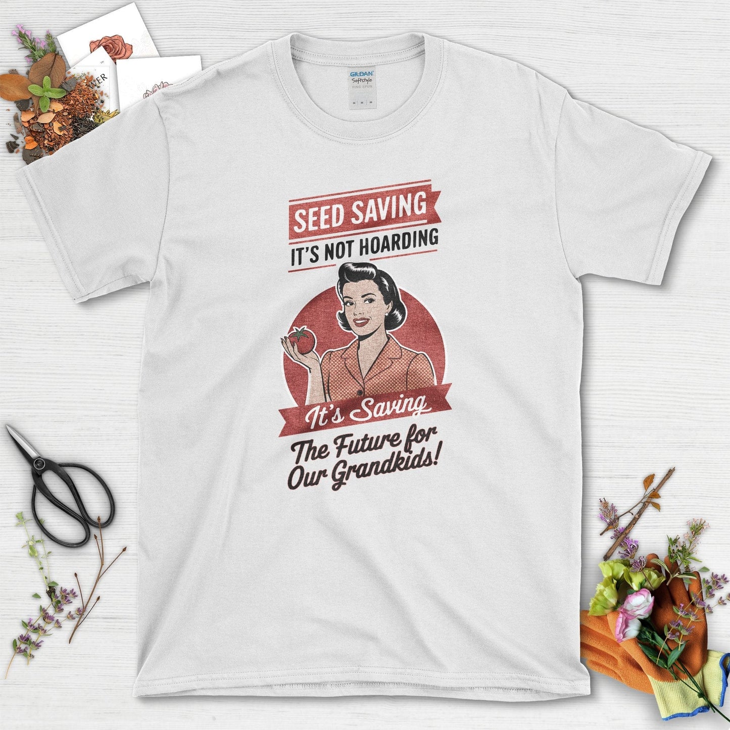 Seed Saving Future Grandkids T-Shirt White / S Physical Item