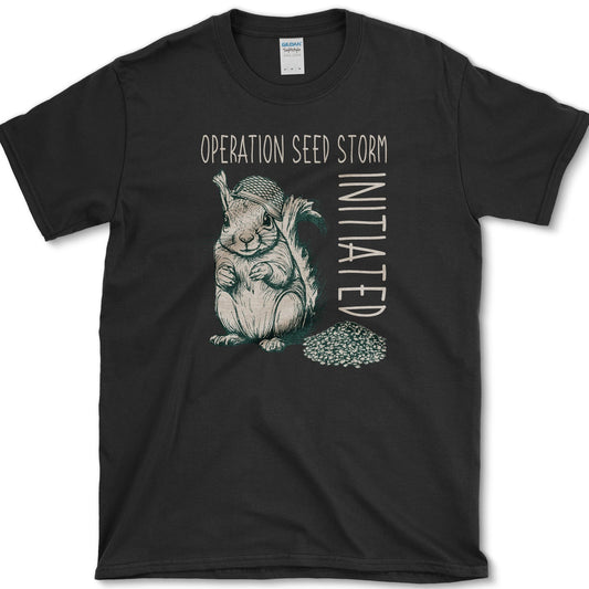 Seed Storm Squirrel T-Shirt Black / S Essential Tees
