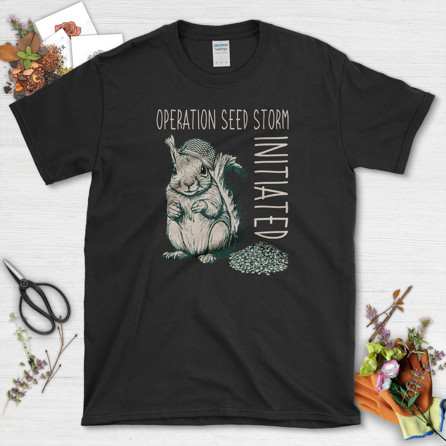 Seed Storm Squirrel T-Shirt Black / S T-Shirt