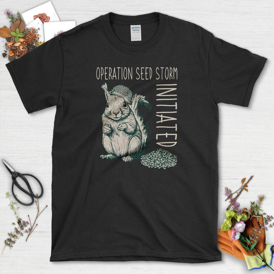 Seed Storm Squirrel T-Shirt Black / S T-Shirt