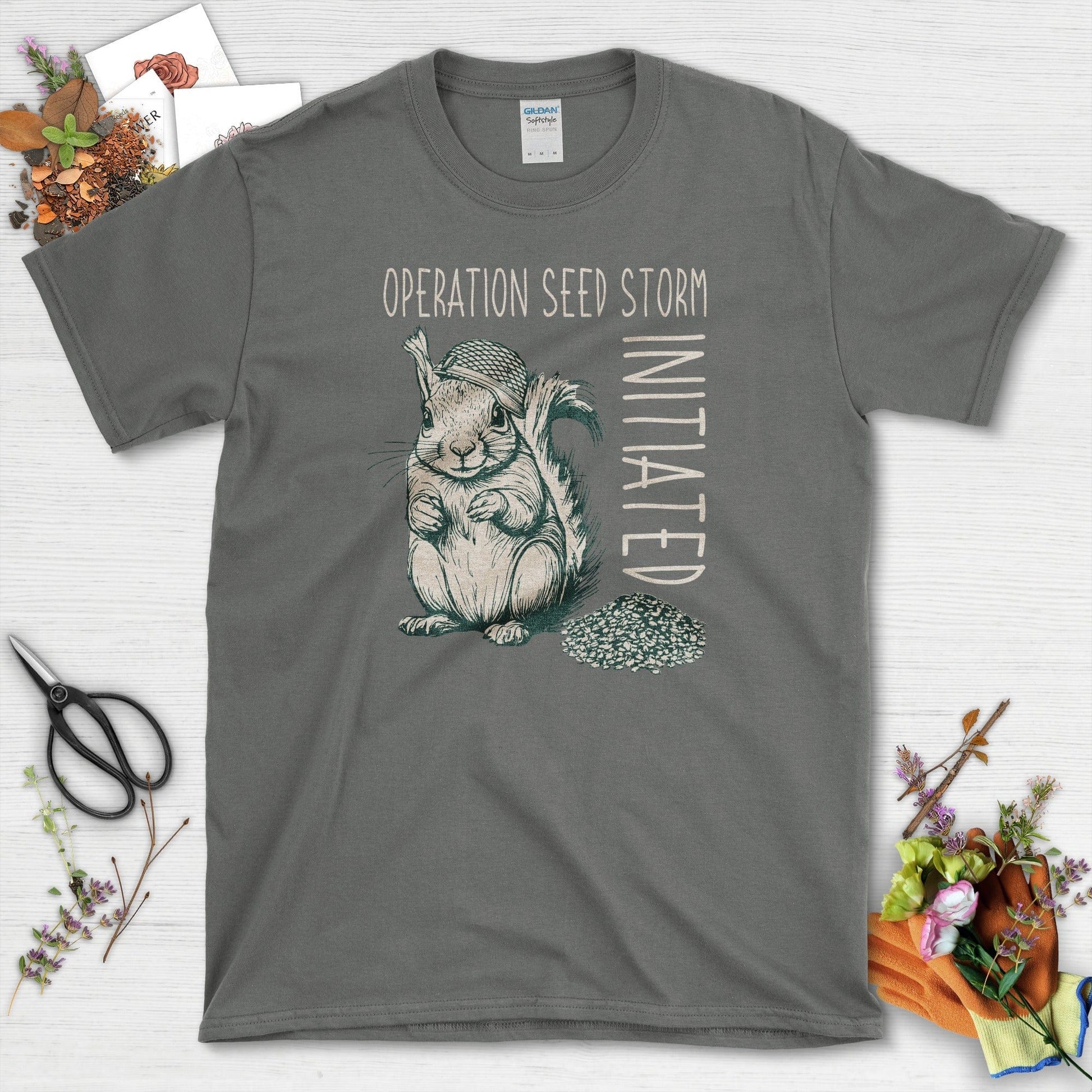 Seed Storm Squirrel T-Shirt Charcoal / S T-Shirt